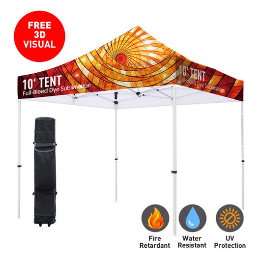 Premium Aluminum 10' Tent Kit (Full-Bleed Dye Sublimation) 17" Valance