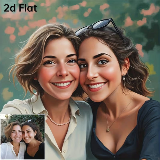 2D Caricature-Style Canvas Print