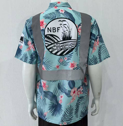 Tropical Print Shirt with Safety Class Tape(Full Dye Sublimation) #500251