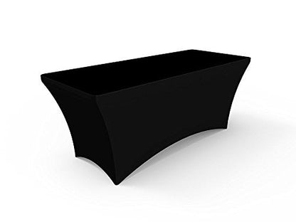 SOLID BLACK STRETCH TABLE COVERS